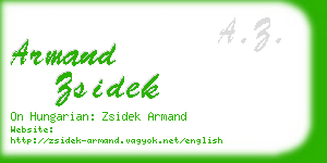 armand zsidek business card